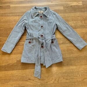 Ruff Hewn pinstripe belted utility lightweight jacket size small S
 b31